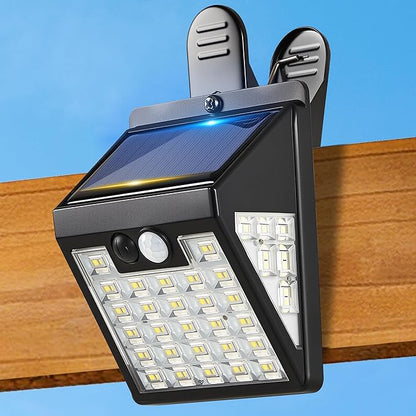 Clip On Solar Lights Outdoor,Motion Sensor Outdoor Lights, 72 LEDs 600LM Clip on Solar Fence Lights Outdoor Waterproof LED,Solar Lights for Wall Fence,Deck, Gutter,Camping
