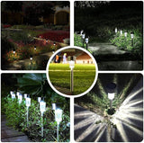 12PCS White LED Outdoor Steel Garden Solar Powered Landscape Light Lamp Yar Pathway Stake Lights | Lumora