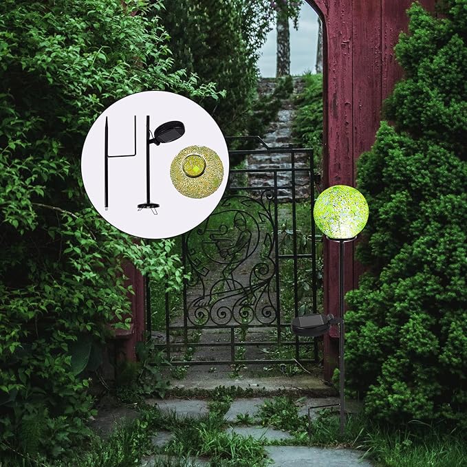 Solar Mosaic Ball-Shaped Lawn Light Outdoor Waterproof Solar Garden Path Light for Patio Landscape Decoration