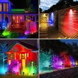 Peasur 2 Pack Solar Spot Lights Outdoor Color Changing, 7 Modes Halloween RGB Solar Powered Waterproof Spotlight | Lumora