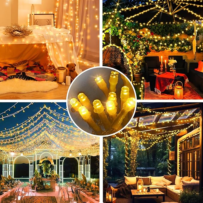 SAUIRS 403FT 1000 LED Christmas Lights Outdoor String Lights with 8 Modes Timer Waterproof Fairy Light Plug in for | Lumora