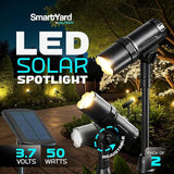 Outdoor Solar Spotlight, 2 Pack with 15" Panel - Waterproof LED, Easy to Install, Adjustable Height Outdoor Solar | Lumora