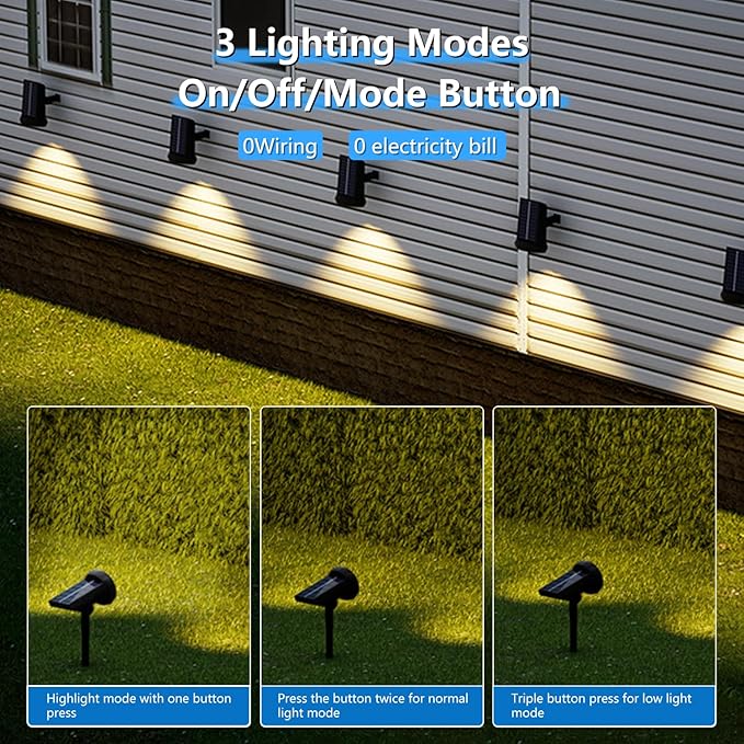 Solar Spot Lights Outdoor，Solar Lights Outdoor Waterproof IP68，Dark Sensing Auto On/Off，Suitable for Garden | Lumora