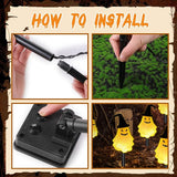 Threan 10 Pcs Halloween Pathway Light Decorations Solar Stake Lights LED White Light Decorative Solar Operated | Lumora