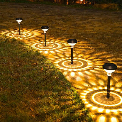 4 Pcs Outdoor Solar Lights, Solar Pathway Lights, Outdoor Solar Garden Lights with 2 Modes, Solar Ground Light, Landscape Path Lights, Solar Lights for Garden Decoration Lawn Patio Yard