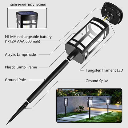 iBaycon Solar Pathway Lights, 8 Pack LED Solar Powered Garden Lights Outdoor Waterproof for Yard Path Landscape Lawn Stairway Walkway (Cool White)