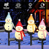 Solar Christmas Pathway Light，Set of 4 Solar Snowman Lights Waterproof Outdoor Christmas Decorations for Xmas | Lumora