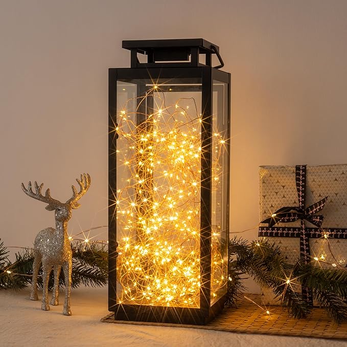 Solar String Lights for Outside,100FT 300 LEDs Solar Fairy Lights,Waterproof 8 Modes Button Outdoor String Light for Patio Garden Backyard Tree Wedding Christmas,Copper Wire,Warm White