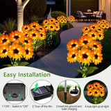 Solar Sunflower Lights Outdoor Garden Decor, 6 Pack Solar Flowers Lights with 36 Sunflowers, Waterproof Decorative | Lumora
