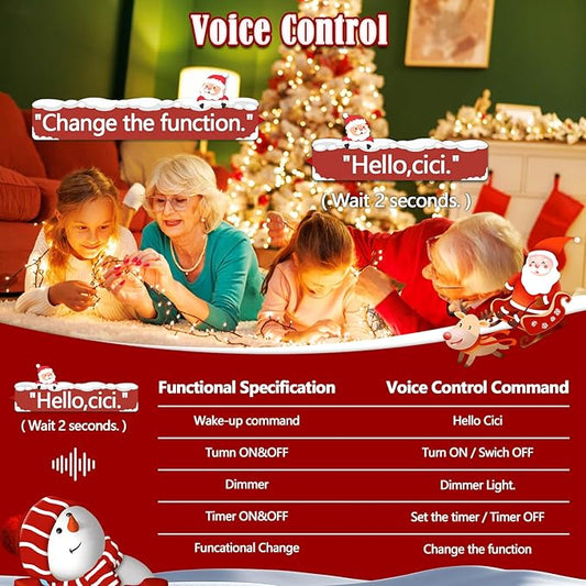 2026 New Voice Control 88ft 240LED Smart String Lights Outdoor/Indoor | String Lights with Remote, 12Modes, 7Voice Commands & Timers, Christmas Twinkle Light for Xmas Tree Decor (Warm White)