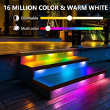 8 Pack 7 inch RGB LED Hardscape Lighting Step Lights Retaining Wall Lights with Color Changing - Outdoor Path Light | Lumora