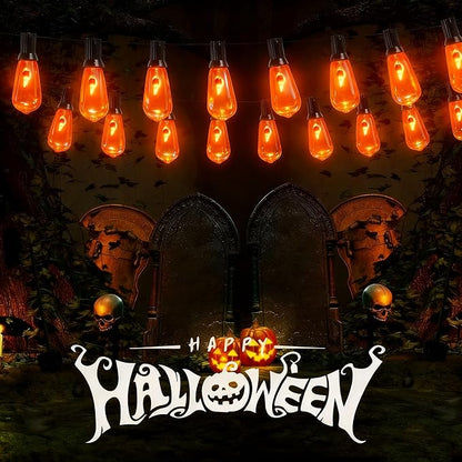 Halloween String Lights10Ft with 10 Flickering Bulbs,Halloween Lamp with UL Listed IP44 Waterproof for Indoor/Outdoor Use, Patio, Garden, Gazebo, Fall Decorations for Home