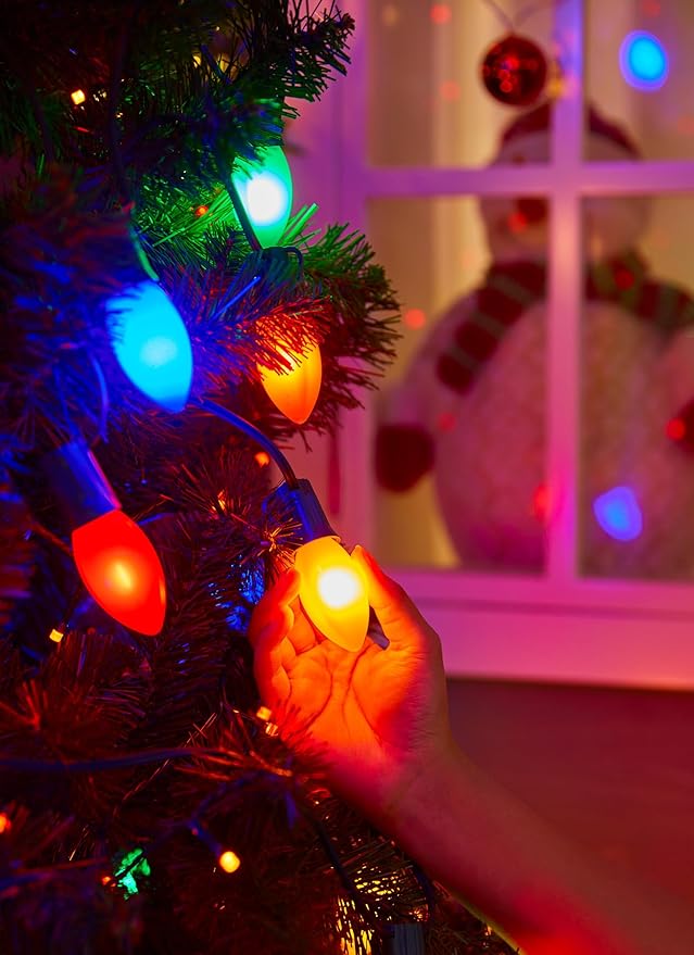 Vintage C9 LED Christmas Lights Outdoor, 100 Feet C9 String Lights with 100 Shatterproof C9 Bulbs, Waterproof | Lumora