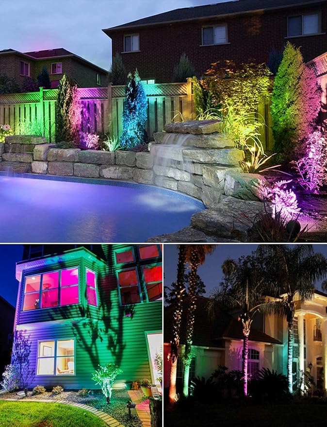 SUNVIE RGB Christmas Low Voltage Landscape Lights Color Changing 12W LED Landscape Lighting Outdoor Waterproof | Lumora