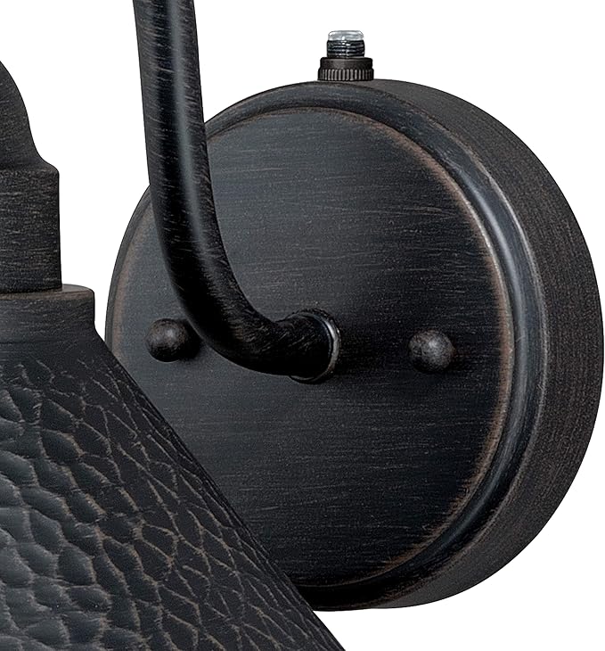 VAXCEL Outland 9 in. H 1-Light Aged Iron and Light Gold Dusk to Dawn Sensor Farmhouse Outdoor Wall Sconce, Gooseneck Metal Shade, Dark Sky Compliant for Exterior Porch Patio Front Door or Garage