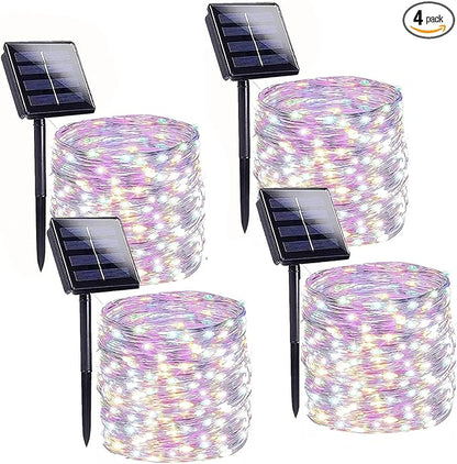 Solar String Lights Outdoor, 4 Pack 288FT 800 LED Solar Twinkle Lights for Outside Waterproof Copper Wire with 8 Modes Fairy Decorations for Garden Yard Wedding Christmas Tree Decor (Multicolor)