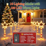 12 Pack Christmas Decorations Outdoor, Twinkling Big Star Solar Christmas Lights with 180 Bright LED and 10 | Lumora
