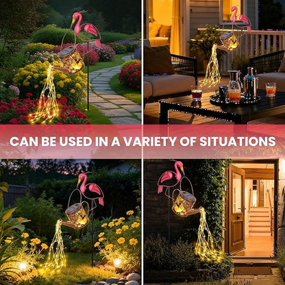 LOVERUIS Solar Watering Can Light with Fairy Pink Flamingo Gifts for Mon Solar Lantern Lights Decoration Outdoor Yard Art Patio Porch Lawn Valentine Decor Gift Women Wife