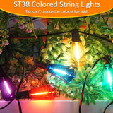 Achin Outdoor String Lights Multicolor - 25FT Colored Patio Lights Waterproof with 13+1 ST38 LED Colorful Bulbs | Lumora