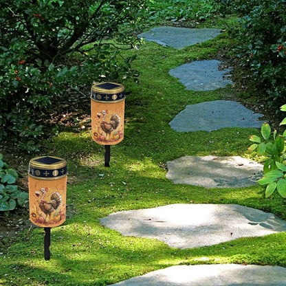 Turkey Pumpkint Solar Garden Lights Outdoor Decorative Solar Stake Lights-Waterproof Warm White LED for Remembrance Gifts Cemetery Grave