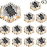 VOLISUN Solar Driveway Lights Dock Outdoor Waterproof Marker Lights,12 Pack Solar Deck Lights 2 Colors in 1 Led | Lumora