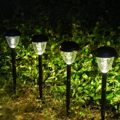 Solar-Powered Auto-Sensor Garden Stake Lights IP44 Waterproof All-Weather Frost&Heat Resistant Warm White LED 8-12H Runtime Easy Stake Install TwistOnOff ABS Durable Path/Gdn/Patio