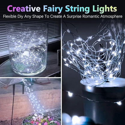 6 Pack 60LED Christmas Battery Operated Fairy Lights with Remote, 8 Modes String Lights with Timer, Dimmable, Memory Function, Waterproof Twinkle Lights for Outdoor Indoor Christmas Decor(Cool White)