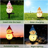 Solar Christmas Snowman Pathway Lights Outdoor Decor, 4pcs Waterproof Snowman Stake Landscape Lights, Solar Powered | Lumora