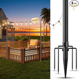 OHLUX 4 Pack 10FT String Light Poles, Outdoor Poles with Fence Brackets for Hanging Lights, Metal Stand for Patio | Lumora
