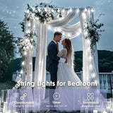 100LED Connectable String Lights Indoor Outdoor for Bedroom, 43ft White Globe Lights Plug in with Remote & Timer, 8 | Lumora