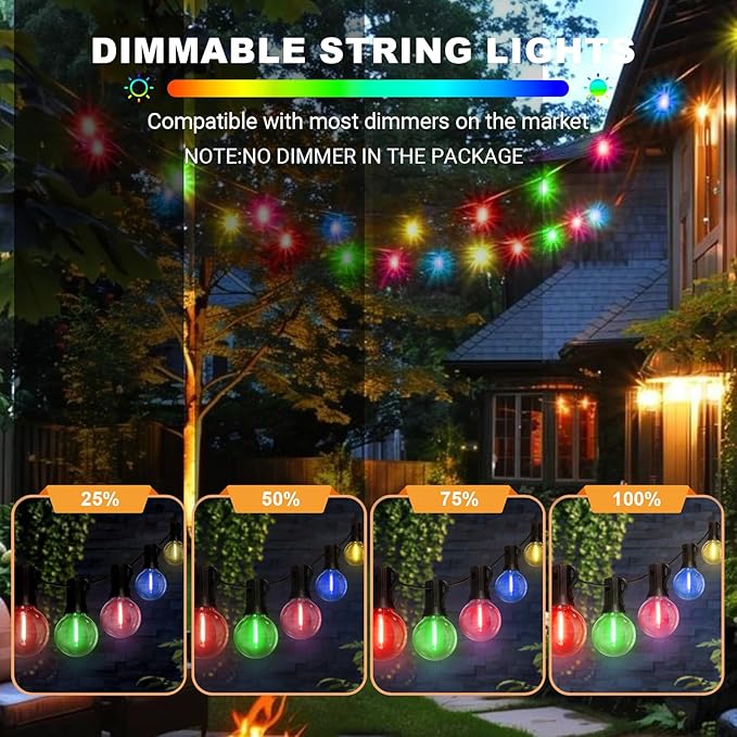 LAMPHOME LED Outdoor String Light, 26Feet Patio Lights with 12+1 Edison Shatterproof Bulbs(1Spare), UL Waterproof | Lumora