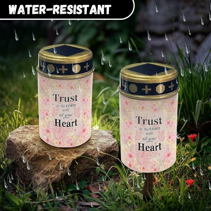 Gospel Print Waterproof Solar Lights Outdoor, Landscape Solar Garden Lights, Solar Power Outdoor Pathway Garden Lights, Outdoor Solar Lights for Yard Landscape Pathway Lawn