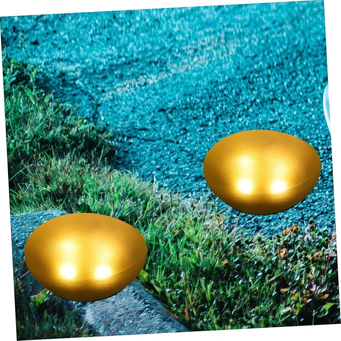 Solar Pebble Shape Garden Light Outdoor Decorative Lamp for Backyard Warm Light Solar Led
