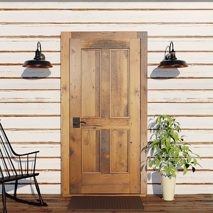 VAXCEL Dorado Outdoor Steel Wall Light with Motion Sensor, 15" W x 13.25" H Rustic Farmhouse Gooseneck Wall Sconce for Porch, Patio, Deck, or Front Door, Bronze
