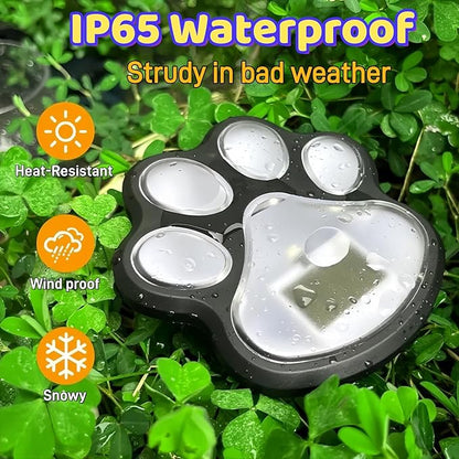 3pcs-Solar Paw Print Lights, Wireless of Cat Dog Animal Solar Lights Outdoor Garden Decor, IP55 Waterproof LED Yard Path Light, New Home Birthday Easter Gift for Pet Lovers (Colored Light)