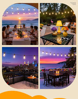 Outdoor String Lights, 50FT LED Patio Lights with 25+2 A45 Vintage Edison Shatterproof Bulbs, Waterproof | Lumora