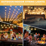 100FT LED Outdoor String Lights with 30+2 Shatterproof Bulbs, IP65 Waterproof, Commercial Grade Patio String Lights | Lumora