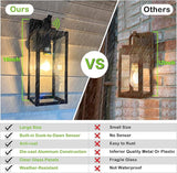 hykolity Large Size Dusk to Dawn Outdoor Wall Lanterns, 18 Inch Outdoor Wall Light Fixtures, Matte Black Porch | Lumora