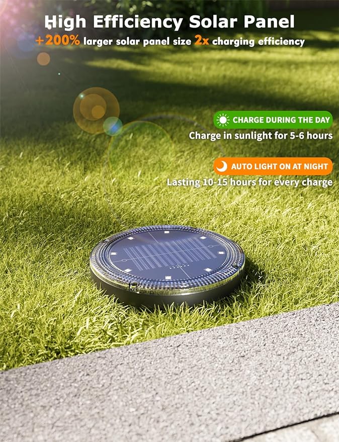 Color Changing Solar Ground Lights with 33ft Long Distance Remote Control - Flat Solar Lights Outdoor Waterproof | Lumora