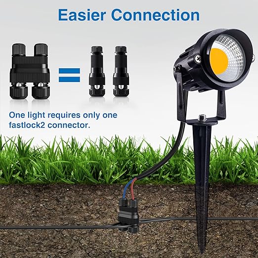 SUNVIE Low Voltage Wire Connector Fastlock2 Landscape Lighting Wire Connectors Waterproof Low Voltage Connector | Lumora