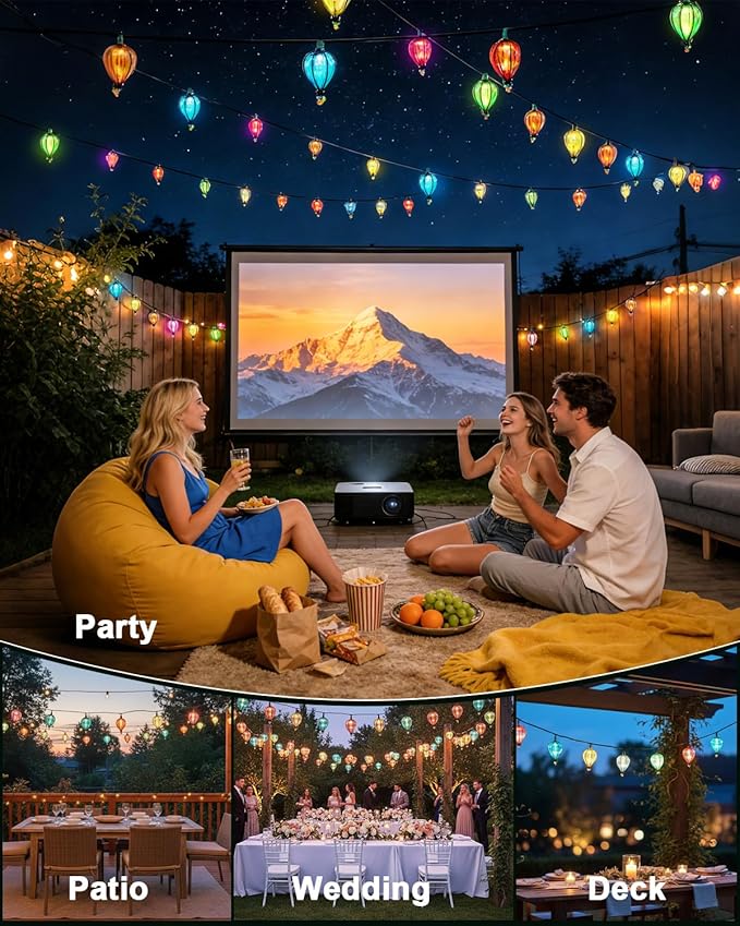 Multicolor Outdoor String Lights with 10 Bulbs, 11FT Connectable UL Listed Backyard Patio String Lights Hanging Indoor Outdoor for Patio Garden Gazebo Bistro Party Wedding (2 PCS)