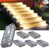Solar Step Lights for Outside, 6-Pack Stair Light Outdoor Waterproof IP67, 14 LED Warm White Light Solar Powered | Lumora