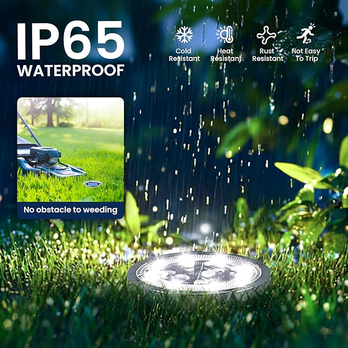 SOLPEX 10 Pack Solar Ground Lights Outdoor Waterproof, Solar Powered Pathway Lights, Landscape Lighting for Garden | Lumora
