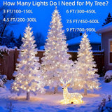 LUCKY SHINE 150 Warm White LED Christmas Lights, Commercial Grade 50 FT White Wire String Lights, UL Listed for | Lumora