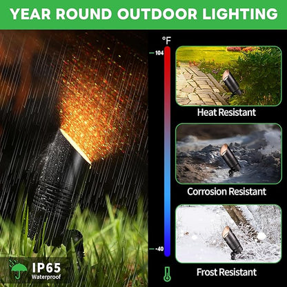 Smart Landscape Spotlights Low Voltage - RGBCW 5W LED Outdoor Uplight, 12V Landscape Spot Lights App Controlled, IP65 Waterproof Wired Aluminum, Black for Exterior House Tree Garden Yard