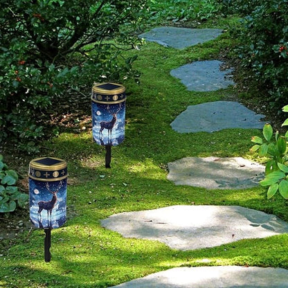 Deer Moon Solar Lights for Cemetery Grave Solar Lights for Cemetery Memorial Stake Solar Lights for Grave Yard Decorations