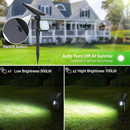 JSOT Solar Lights Outdoor Waterproof - 6 Pack Spot Lights Solar Spotlights Outdoor Waterproof Garden Light for Outside Yard Landscape Lighting Pathway Auto On/Off (Cool Light)