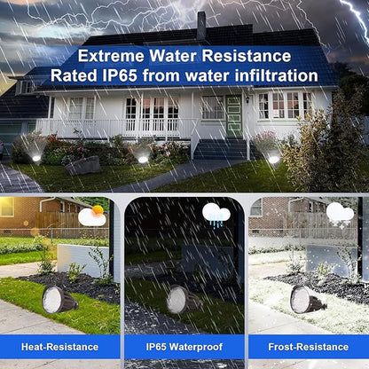 25W LED Bullet Spot Light, Color Selectable 3000K/4000K/5000K - 3500LM LED Landscape Spotlight with Knuckle Mount, 0-10V Dimmable Commercial Landscape Flood Light, 120-277V UL DLC Listed (12-Pack)