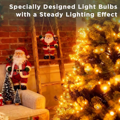 70 T5 LED Christmas Lights, 23.3ft Clear Mini Classic Christmas String Lights Indoor Outdoor, IP68 Waterproof Indoor/Outdoor, Commercial Grade, 4-Inch LED Spacing, Max 15 Sets Connectable(Warm White)