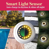 Solar Ground Light 8 Packs, Upgraded 16-LEDs Solar Outdoor Light for Patio, Mower-Friendly Withstand 200lbs Solar | Lumora